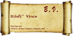 Bibó Vince névjegykártya