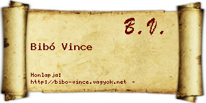 Bibó Vince névjegykártya